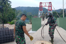 Update Progres, Pembangunan Jembatan Gantung Desa Pusar Capai 80,50 Persen