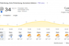 Info BMKG: Cuaca Kota Palembang Hari Ini 5 Juli 2026 Berpotensi Hujan Ringan