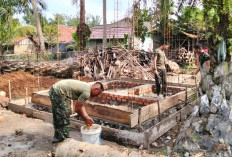 Tiang-tiang Penyangga Bangunan MCK TMMD 128 Tertancap Diposisi Sebenarnya 