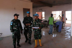 Satgas Kizi TNI Konga XXXVII-J Bangun Rumah Singgah di Bangui
