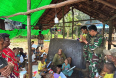 Satgas Yonif 144 Jaya Yudha Berikan Bimbingan Belajar, Dimana?