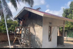 Begini Progres Pembangunan Poskamling Dilakukan Satgas TMMD Kodim Lahat di Desa Lubuk Tampang