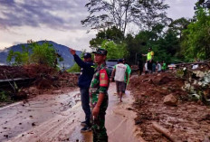 Gerak Cepat Anggota Kodim 0405/Lahat Wilayah Kodam II/Swj Bantu Penanganan Bencana Tanah Longsor
