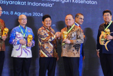 Pj Bupati Muba H Sandi Terima Penghargaan UHC Awards 2024, 97.88 Persen Warga Terlindungi JKN