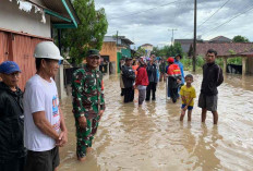 Babinsa Koramil 432-01/Toboali Monitor Banjir di Kampung Rawabangun Kelurahan Toboali