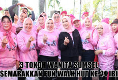 3 Tokoh Wanita Sumsel Semarakkan Fun Walk HUT Ke-74 IBI, Tebak Siapa Mereka?