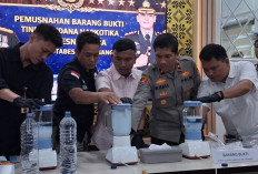 Pemusnahan Sabu dan Catridge Etomidate di Polrestabes Palembang, Ini Jumlah Jiwa Diselamatkan