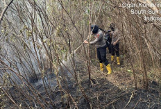 Operasi Aman Nusa II, Subsatgas Tulung Selapan Padamkan Karhutla di PT Samora