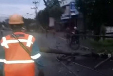 Tiang Listrik Dihantam Truk, Listrik Padam Total di Baturaja, Warga OKU Teriak Rugi