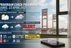Waspada! BMKG Beri Peringatan Hujan di Palembang Kamis 23 April, Cek Detailnya!