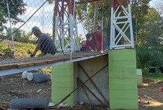 ALHAMDULILLAH! Progress Pembangunan Jembatan Gantung 70 Meter Muara Empayang Lahat Tahap Finishing