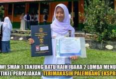 Siswi SMA Negeri 1 Tanjung Batu Raih Juara 2 Lomba Menulis Artikel Perpajakan: Terimakasih Palembang Ekspres