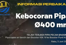 Pasca Gangguan Listrik, Giliran Pipa Distribusi Air Bersih Bocor, Perumda Tirta Musi Sampaikan Permohonan Maaf