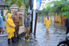 Hujan-Hujanan, Ratu Dewa Gercep Tinjau Langsung Genangan Air Potensi Banjir Dan Kerahkan Petugas