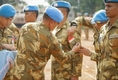 13 Personel Satgas Kizi TNI Konga XXXVII-J Minusca Sandang Pangkat Baru di Daerah Misi Afrika Tengah