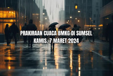 Prakiraan Cuaca BMKG di Sumsel, Kamis 7 Maret 2024, Siang Hingga Malam Hari Berpotensi Hujan Deras