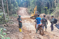 Dansatgas TMMD Kodim Lahat Monitoring Pengerjaan Ini di Desa Lubuk Tampang