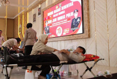 Peringati Hari Jadi Humas Polri ke-73, Polres OKU Timur Gelar Donor Darah Serentak