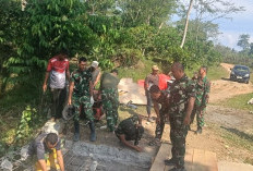 Sukseskan Program Kasad, Kodim 0405 Lahat Bangun Jembatan Garuda di Desa Pagar Batu, Intip Yuk 