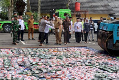 Cipta Kondisi Menjelang Pemilu,Polres Pagaralam Musnahkan Ribuan Botol Minuman Keras