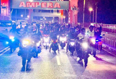 Satu Tujuan Menjaga Kamtibmas,  Kapolda Sumsel dan Ratusan Anggota Klub Motor Patroli Keliling Kota Palembang