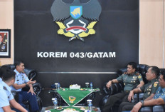 Pejabat Tinggi di Korem Gatam dan Lanud Pangeran M. Bun Yamin di Lampung Bertemu