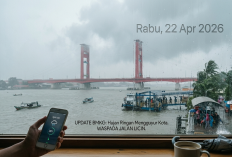 Update BMKG: Prakiraan Cuaca Palembang Rabu 22 April 2026, Hujan Ringan Mengguyur Kota