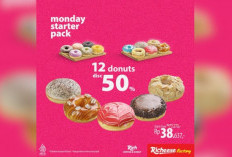 Promo Monday Starter Pack di Richeese Factory Potongan 50 Pesen Dapat 12 Pcs Donut Semua Varian