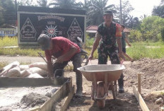 Prajurit Kodim 0420/Sarko Bantu Percepatan Pembangunan Infrastruktur di Desa Rejosari
