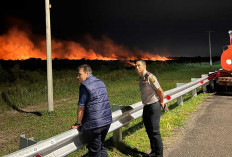 Karhutla Mulai Terjadi, Kapolres Ogan Ilir Pimpin Penanggulangan Kebakaran Lahan di Palemraya Siang Malam