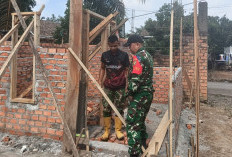 Wow, Pasiter Kodim 0405 Lahat Turun Langsung Awasi Bangunan Fisik Poskamling 