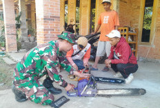 Aksi Tanggap Sertu Agus di TMMD Salatiga: Bantu Warga Cukil Perbaiki Chainsaw yang Rusak