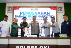 Babat Habis Narkotika, Ini Jumlah Barang Bukti Dimusnahkan Polres OKI 