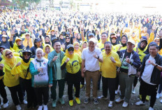 Ribuan Emak-emak di Palembang Semangat Senam, Ratu Dewa Ajak Olahraga untuk Jaga Kesehatan