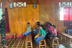 Satgas Yonif 200/BN Bimbing Anak-anak Sekolah Minggu di Gereja Keuskupan Jayapura