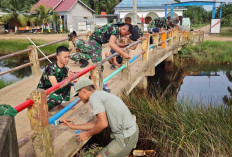 Jembatan Desa Wonosari Dicat Ulang, Satgas TMMD Ke-127 Kodim Banyuasin Tingkatkan Keselamatan Pengguna Jalan
