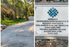 Akses Jalan Padat Karya Kemenaker 100 Persen Selesai Dibangun di Desa Jajaran Baru Lahat, Ini Ungkapan Kades