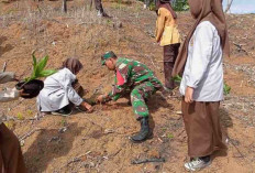 Aksi Kodim 0408/BS Wilayah Kodam II/Swj Bersama Rakyat Tanam 500 Pohon Cegah Longsor dan Banjir 