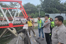 Kapolres Lahat Tinjau Langsung Kondisi Terkini Jembatan Penghubung Ambruk, Begini Penampakannya 