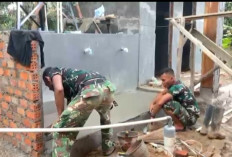 Tahapan Penyelesaian, Satgas TMMD Kodim Lahat Kerjakan 2 Hal Ini di Pembangunan MCK di Desa Lubuk Tampang