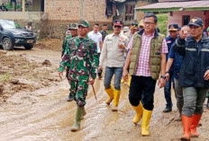 Dandim 0405/Lahat Wilayah Kodam II/Swj Dampingi Pj Bupati Lahat Tinjau Lokasi Banjir