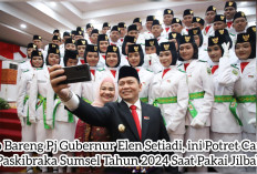 Foto Bareng Pj Gubernur Elen Setiadi, ini Potret Cantik Paskibraka Sumsel Tahun 2024 Saat Pakai Jilbab