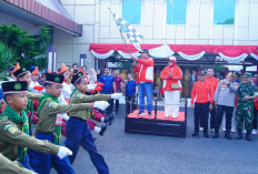 100 Regu Pelajar Muba Tumplek Blek! Bupati H M Toha Tohet Resmi Lepas Lomba Baris-Berbaris HUT ke-81 RI