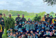 Anak-Anak TK RA Istiqomah Kotabumi Kunjungi Kipan C Yonif 143/TWEJ Wilayah Kodam II/Swj