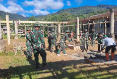 Wujud Kepedulian TNI, Satgas Pamtas Yonarhanud 12/SBP Bangun Gereja Di Daerah Perbatasan