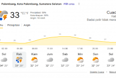 Info BMKG: Waspada Potensi Badai Petir Tidak Merata di Palembang 8 Juli 2026