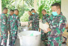 Aksi Cepat Kodim 0416/Bute Wilayah Kodam II/Swj Dirikan Dapur Umum Bantu Korban Banjir