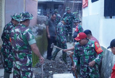 Terjun Langsung Dalam Gotong Royong, Ini Wujud Kepedulian Dandim Kerinci Pada Masyarakat