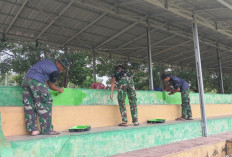Hidupkan Semangat Olahraga Pemuda, Satgas TMMD Basel Revitalisasi Lapangan Bola Desa Penutuk