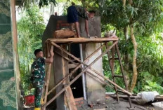 Semangat Tinggi! Personel Satgas TMMD Kodim Lahat Percepat Pembangunan Sasaran Fisik Ini